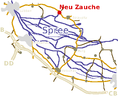 Karte Spreewald
